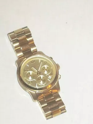 Michael Kors Ladies MK5055 Runway Chronograph Gold Tone Stainless Steel Watch • $79.95