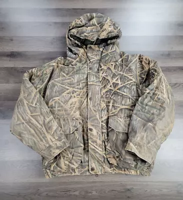 Vintage Cabela's Jacket Coat Mossy Oak Shadow Grass Camo XL Hunting Outdoor Hood • $49.95