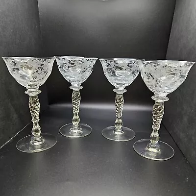 Set Of 4 Tiffin-Franciscan Byzantine Clear Liquor Cocktail Glasses Stem 15037 • $75