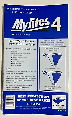 50 E. Gerber Mylites 4 Mil Mylar Current Comic Book Sleeves 700M4 • $29.95