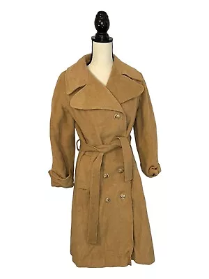 $86.96 • Buy Vintage Unbranded Long Brown Camel Hair Double Breasted Coat Women's Size 12