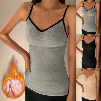 £3.99 • Buy Women Thermal Underwear Vest Ladies Fleece Lined Winter Warm Vest Undershirt ~