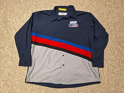 Vintage 90s Ford Mercury Button Work Racing Car Truck Shirt 2XL Striped Rare  • $79.99