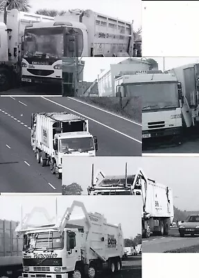 B/w Photo: Bundle Of 5 Assorted Biffa Lorry  Photos • £1.20