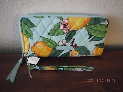 Vera Bradley Rfid Accordian Wristlet In Lemon Grove Nwt • $29