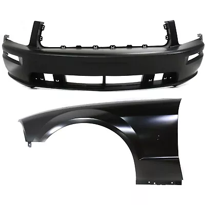 Bumper Cover Fascia Kit For 2005-2009 Ford Mustang Front Fog Light Holes CAPA • $379.31