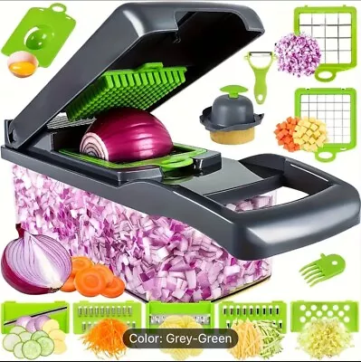 16-in-1 Vegetable Chopper Kitchen Mandoline Vegetable Cutter Slicer Fruit Dicer • £9.99