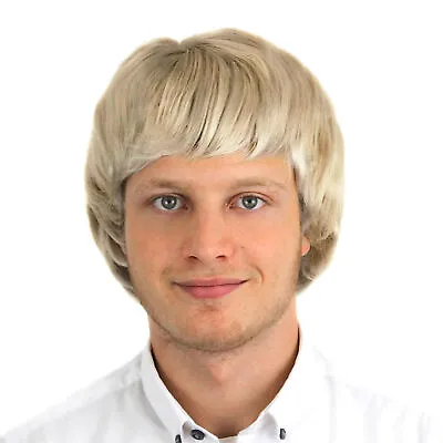 £9.99 • Buy Mens Blonde Wig Adult Boyband Hairstyle 1960's 1970s 1980s Fancy Dress Hairpiece