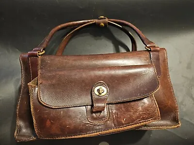 Vintage Mulholland Brothers Leather Field Sport Angler Bag Spring Hinge Closure • $448