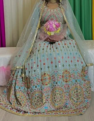 £220 • Buy Bridal Lengha Dress Asian Indian Pakistani Mendhi Outfit