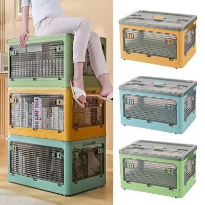 Stackable Storage Box Wheeled Container Blanket Clothes Toy Organizer Folding UK • £12.95