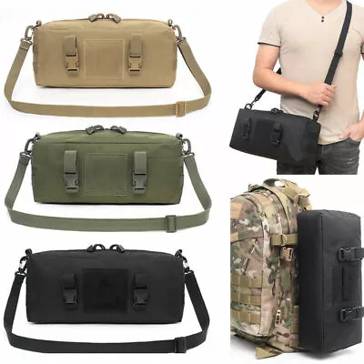 Tactical Molle Pouch Bag Military Shoulder Bag Waist Pack Outdoor Hiking Camping • £13.19