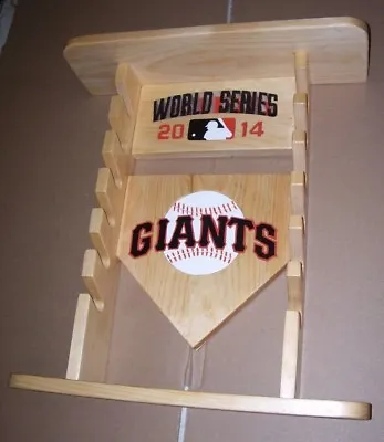 Mini Bats New York Giants Display Shelf For 6 Mini Bats Handmade Natural Finish • $89.95