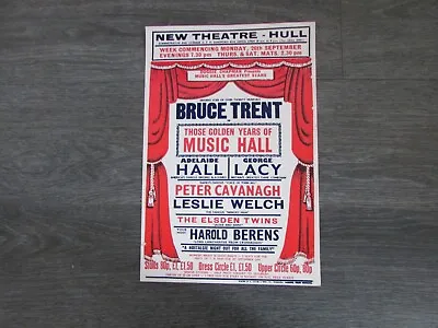 Bruce Trent Those Golden Years Of Music Hall Original Hull New Theatre Poster • £17.99