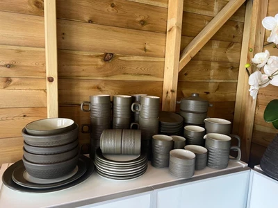 Retro 1960s DENBY - Dark Green Chevron. Various Items Available • £8