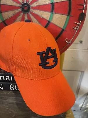 VINTAGE Auburn Tigers Hat Orange Fitted Cap Size 7.5 Nike Swoosh Logo Y2K Retro • $16.69