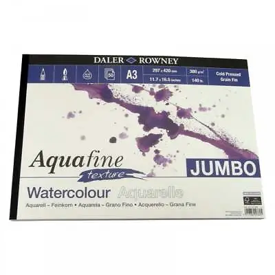 £24.84 • Buy Daler Rowney Aquafine Cold Pressed Texture Watercolour 50 Sheet Jumbo Pad A3