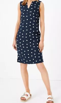 £19.99 • Buy Ladies M&S Linen Mix Midi Dress Cotton Holiday Marks And Spencer 6-24 Summer