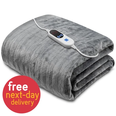 £39.99 • Buy Heated Throw Electric Over Blanket Grey 160 X 120 Cm