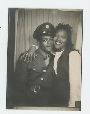 Vintage Photo Sweetheart African American Lovers Embraced Military Police 1940s • $12.99