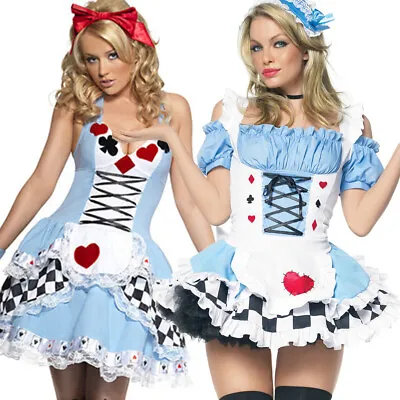 Alice In Wonderland Maid Women Girl Blue Dress For Valentine Cosplay Costume USA • $14.05