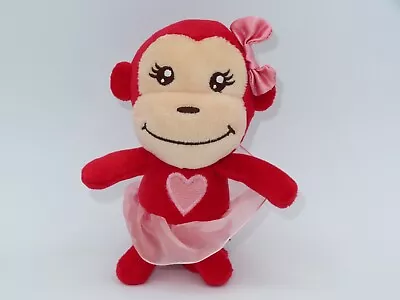 Hallmark Red Monkey Tutu Ballerina Heart Pink Bow Mini Plush Doll Toy 5  Stuffed • $6.29