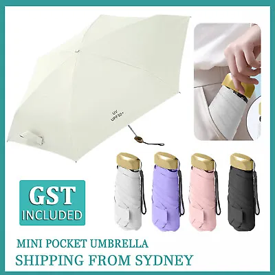 Mini Pocket Umbrella Anti-UV Sun/Rain Windproof 6 Folding Ultra Light Umbrella • $14.93