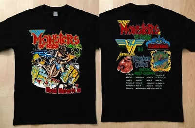 1988 Van Halen Monsters Of Rock Concert Unisex T-Shirt Black Gift For Fans Music • $18.59