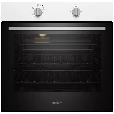 NEW Chef 60cm Multi Function White Fan Forced Electric Built-In Oven CVE612WB • $656