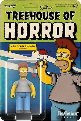 Super7 The Simpsons Reaction Figures Wave 04 Tree House Of Horror V2 Hell Toupee • £23