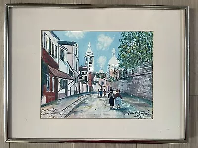 Vintage Framed Print Of 1931 “Montmontre Le Lave” By Maurice Utrillo • $22