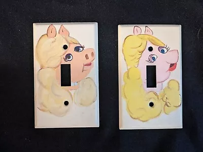 Pair Of Hand Painter Miss Piggy Single Light Switch Plate Covers • $12