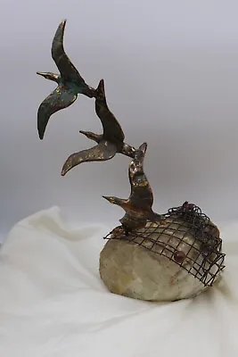 MID CENTURY SCULPTURE By CURTIS JERE THREE BIRDS IN FLIGHT SCULPTURE  • $175