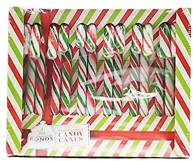 UK Bonds Of London 12 Peppermint Flavour Candy Canes Box 144 G Tra Fast Shippin • £6.04