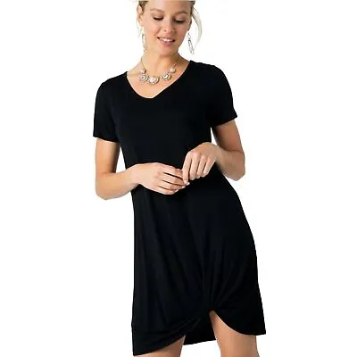 Vocal Womens Short Sleeve V-neck Twist Front Dress • $20