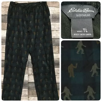 Eddie Bauer Sleepwear Big Foot Sasquatch Lounge Pants Men’s L Tall Plaid • $26.99