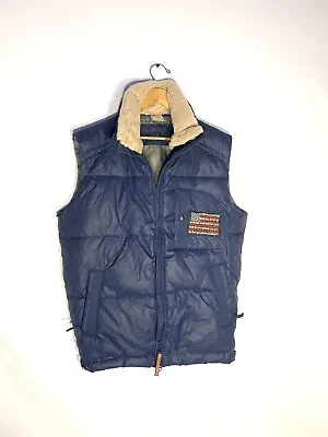 True Religion Goose Down USA Flag Puffer Vest Womens Large Faux Fur Collar • $44.99