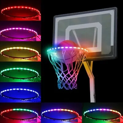 $15.99 • Buy Basketball Hoop Sensor-Activated LED Solar Strip Ring Lamp Light Flash Modes