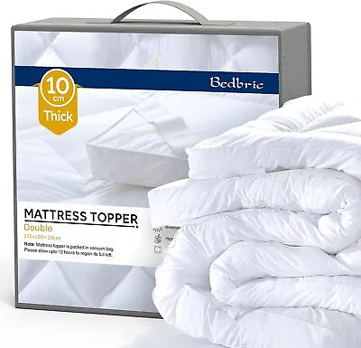 10cm Deep Mattress Topper Luxury Soft Hotel Quality Microfiber All Sizes 4  • £30.99