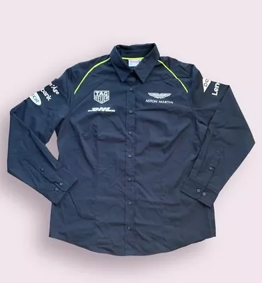 £10.99 • Buy Aston Martin F1 Formula One Black Mechanic Shirt Long Sleeve Women's UK 18 XL