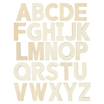 $18.99 • Buy 36x Unfinished Wooden Alphabet Letters Cutout W/ Extra 2 Set Vowels For DIY, 6 