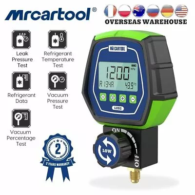 $66.59 • Buy Refrigeration Digital Manifold Gauge HVAC System Leak Meter Pressure Vacuum Test