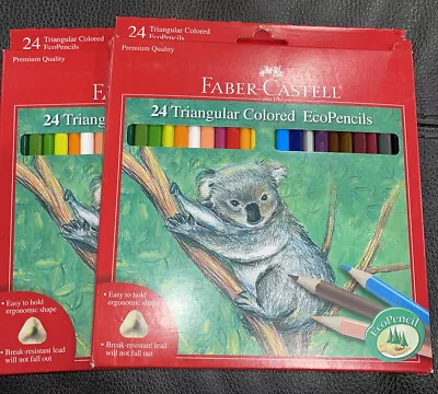 Faber-Castell Triangular Colored Ecopencils 24 Colored Pencils Lot Of 2 Premium • $20