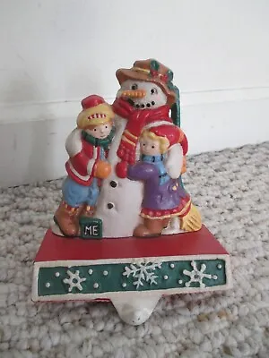 Mary Engelbreit Midwest Stocking Holder Cast Iron  Snowman & Kids • $49.99