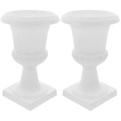  2 Pack Flowerpot Tall Planter Vase Roman Garden Urn Decorations • £14.39