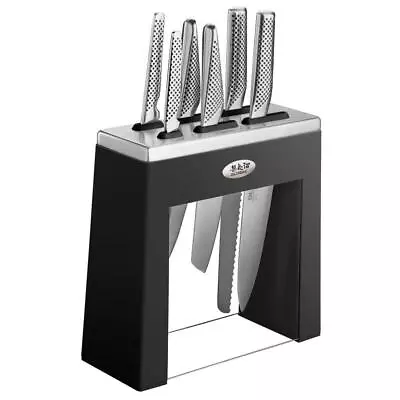 Global Knife Black Kabuto 7pc Knife Block Set | Made In Japan| RRP $955.00 • $449
