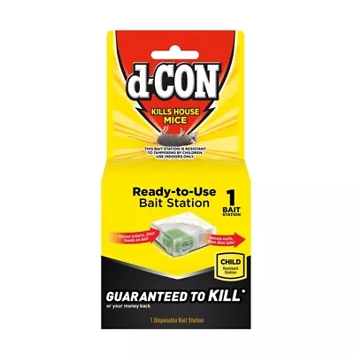 D-Con Ready-To-Use Indoor Child Resistant 2-Entry Bait & Bait Station Kills Mice • $12.99
