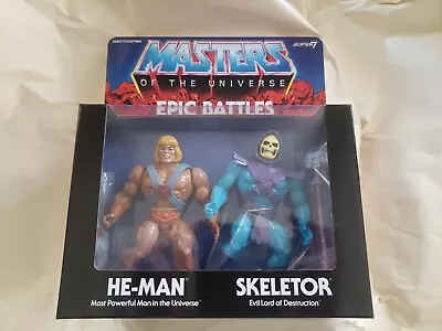 Super 7 MOTU Masters Of The Universe Epic Battles He-Man Skeletor Figures  • $105.42