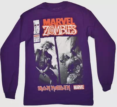 Iron Maiden X Marvel Mens Eddie Vs Marvel Zombies Long Sleeve Shirt New XL • $9.99