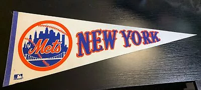 New York Mets Pennant - 30-inch - 1980s • $10